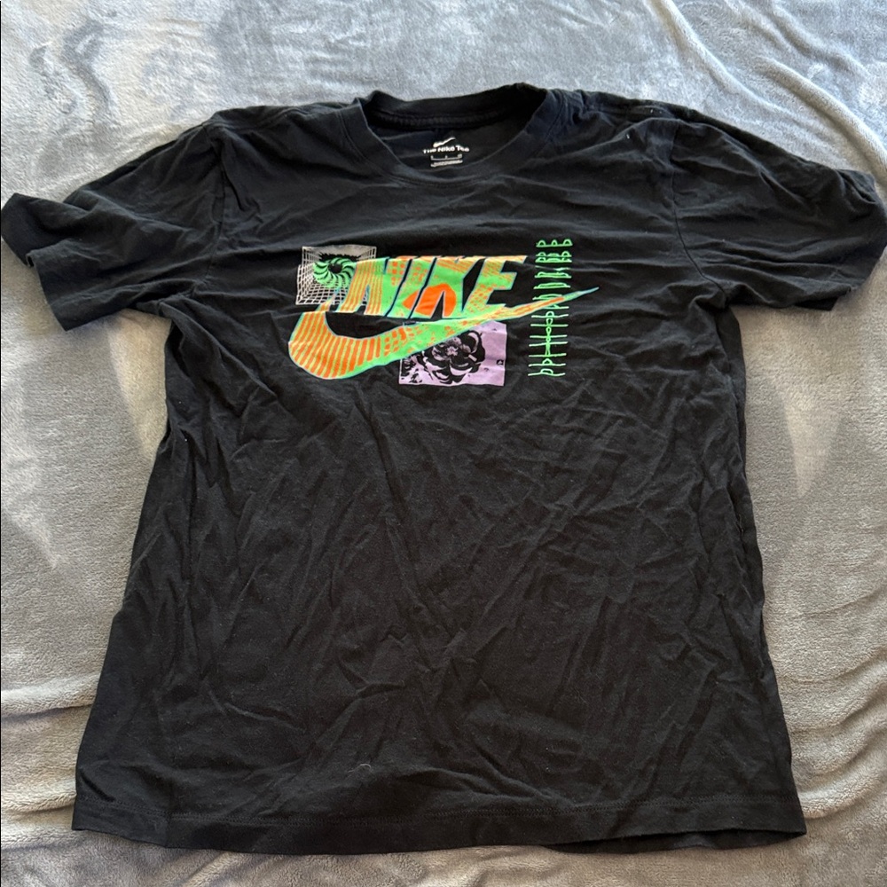 Nike Black Tee with Vibrant Graphic